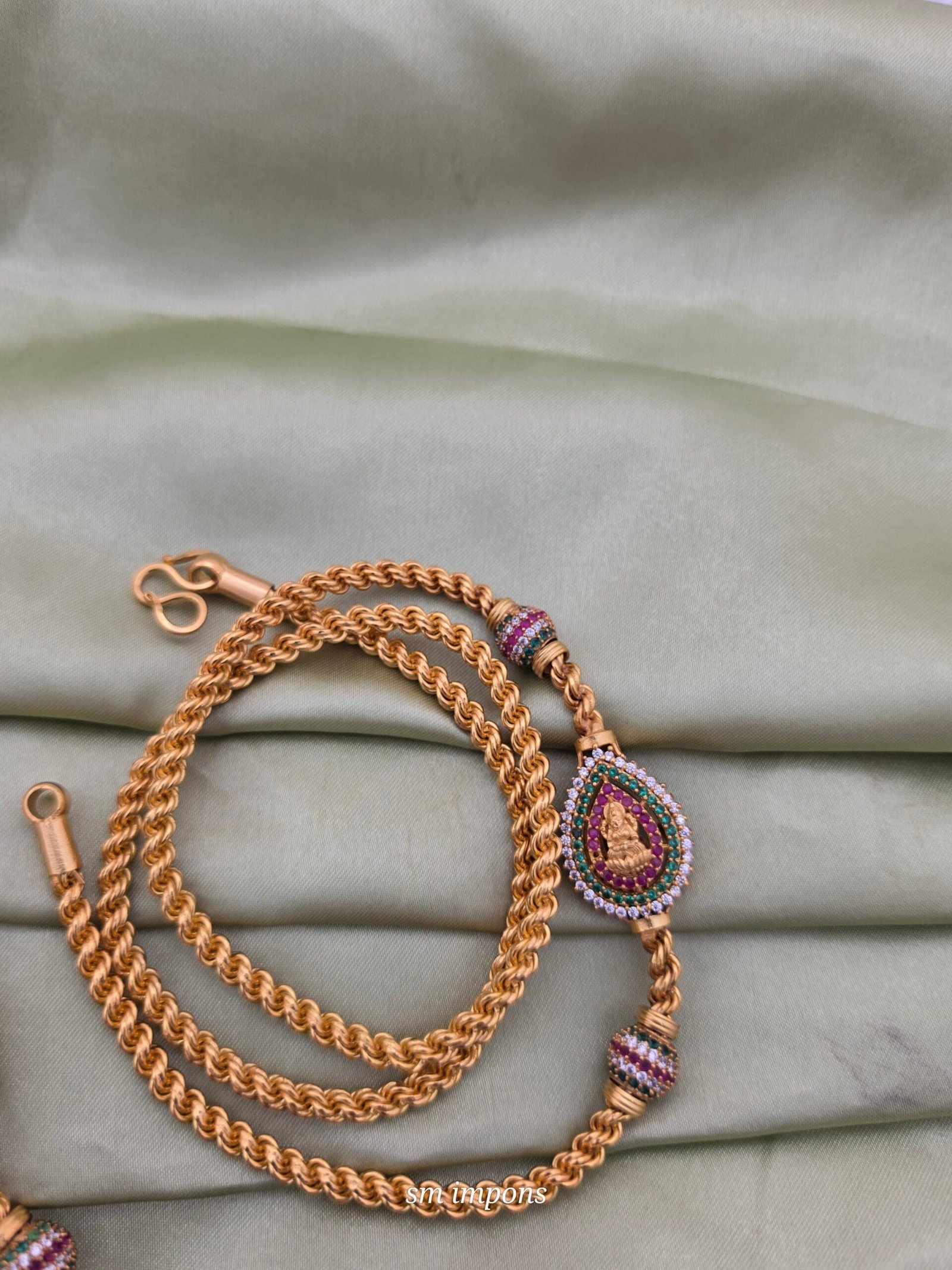 20260714_091747-scaled-1.jpg stone balls and stone double side lakshmi amman mogappu chain sm007 - Image 1
