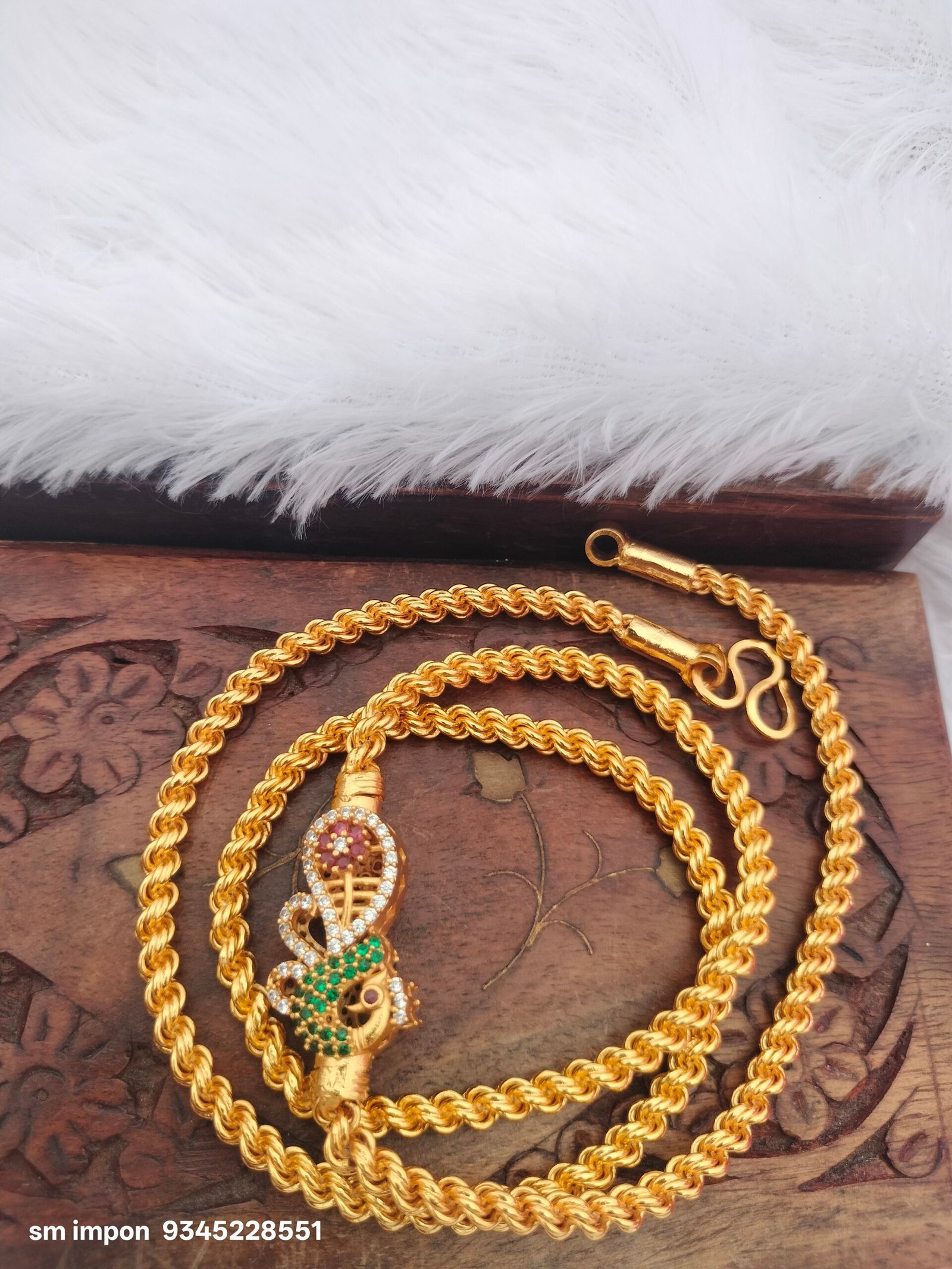 IMG20250802104959-scaled-1.jpg Peacock mugappu with murukkal chain sm003 - Image 1